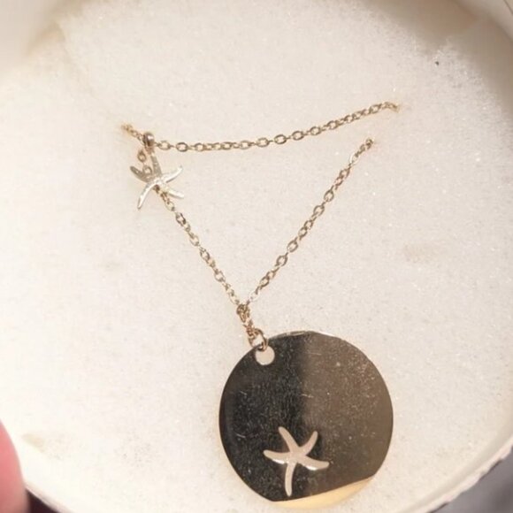 Gold Starfish Project Sand Dollar Layered Necklace - Picture 6 of 6